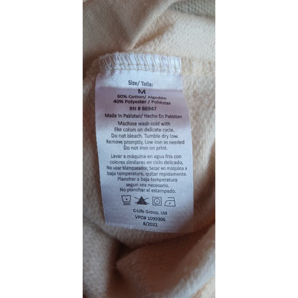 Women's Aaliyah Graphic Crewneck Sweatshirt  Size Medium, Beige/Tan, Long Sleeve - Picture 8 of 8